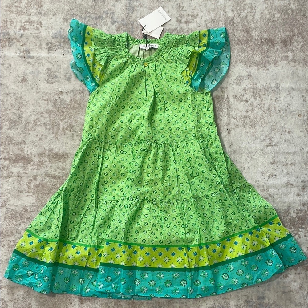 Hale Bob Green Ruffled Off-the-Shoulder Sundress